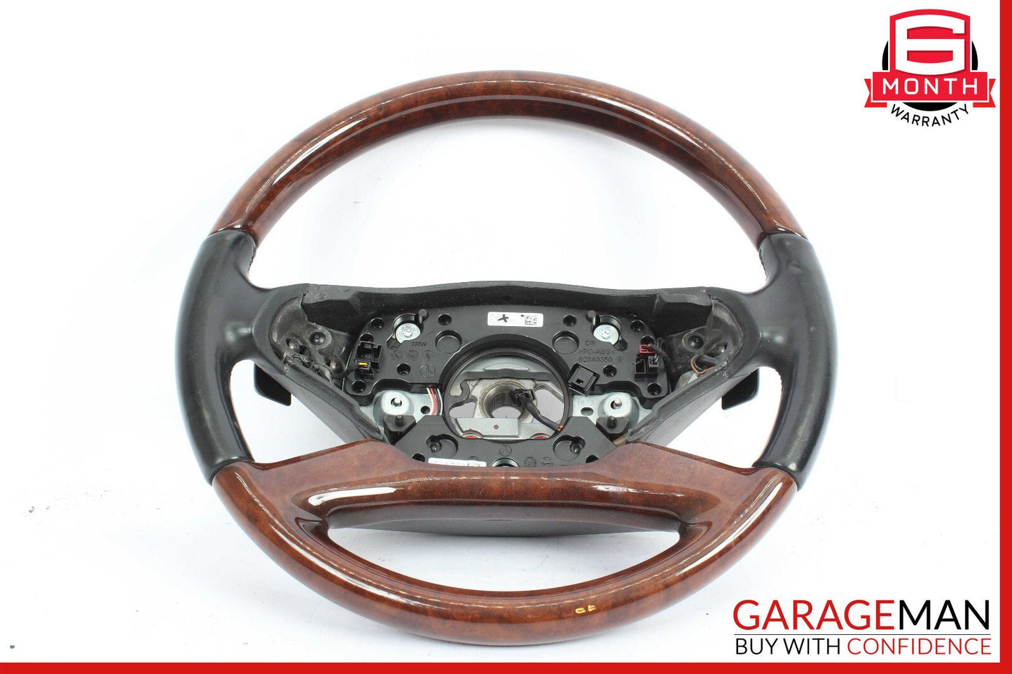 10-13 Mercedes W221 S550 S400 CL550 4 Spoke Driver Steering Wheel Wood Black
