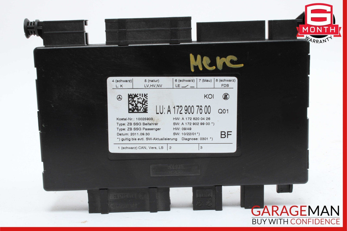 08-20 Mercedes W212 E400 SLK250 C350 Seat Control Module Front Right Side OEM
