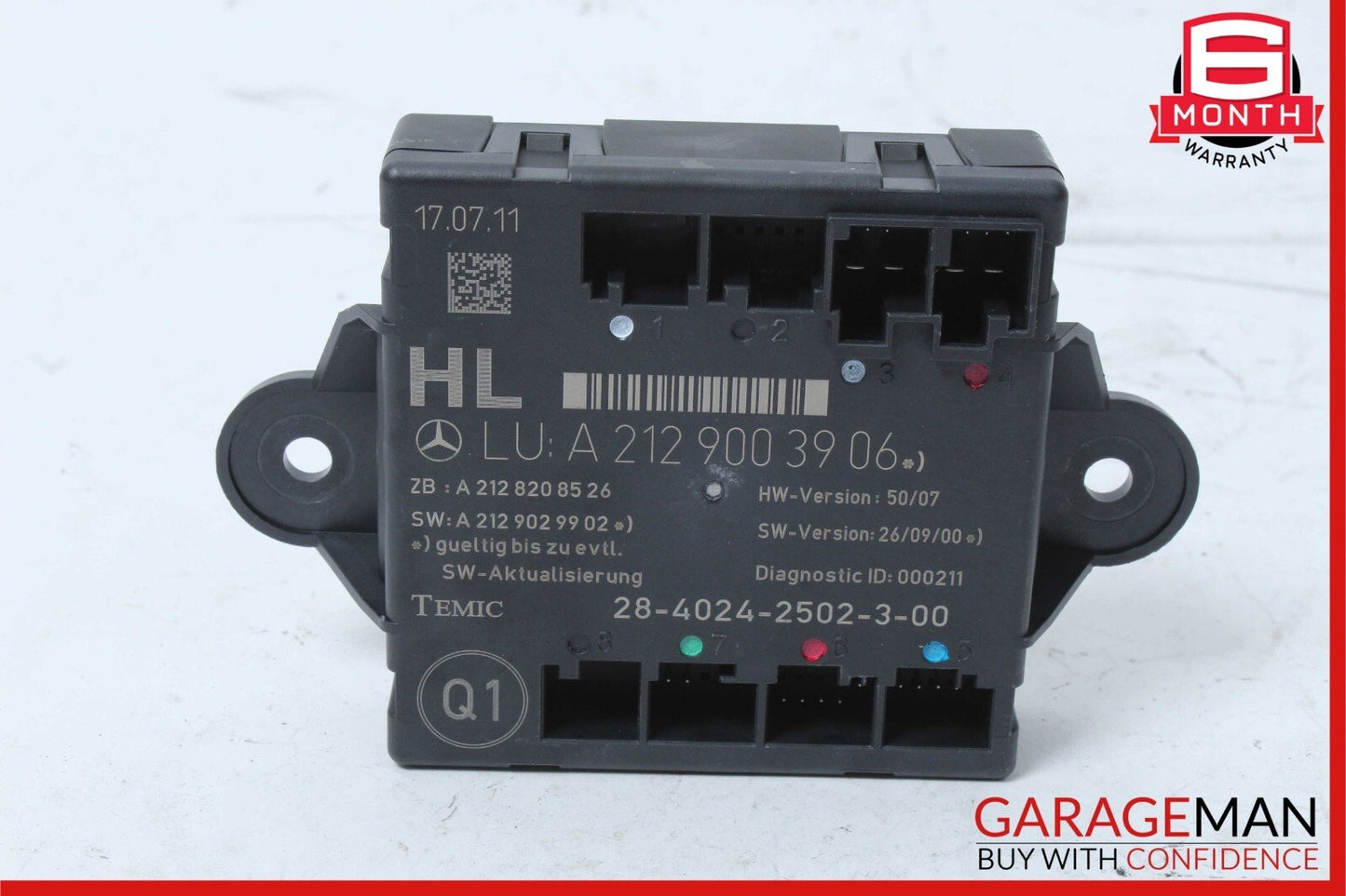 10-16 Mercedes W212 E350 Rear Left Driver Side Door Control Module 2129003906