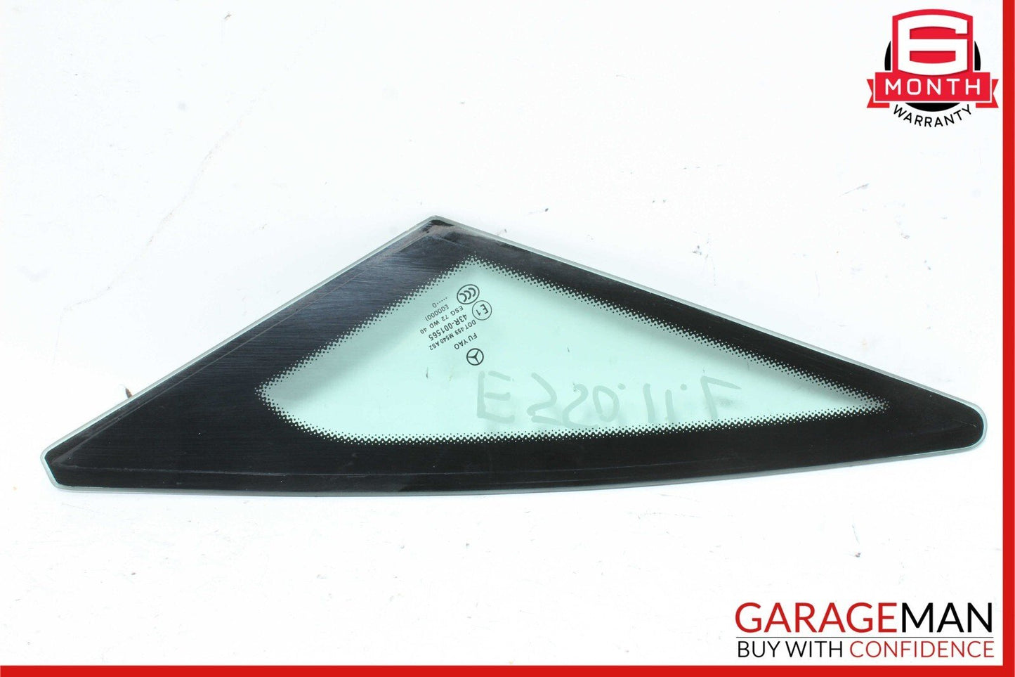 10-13 Mercedes W207 E550 Coupe Rear Left Driver Side Quarter Window Glass