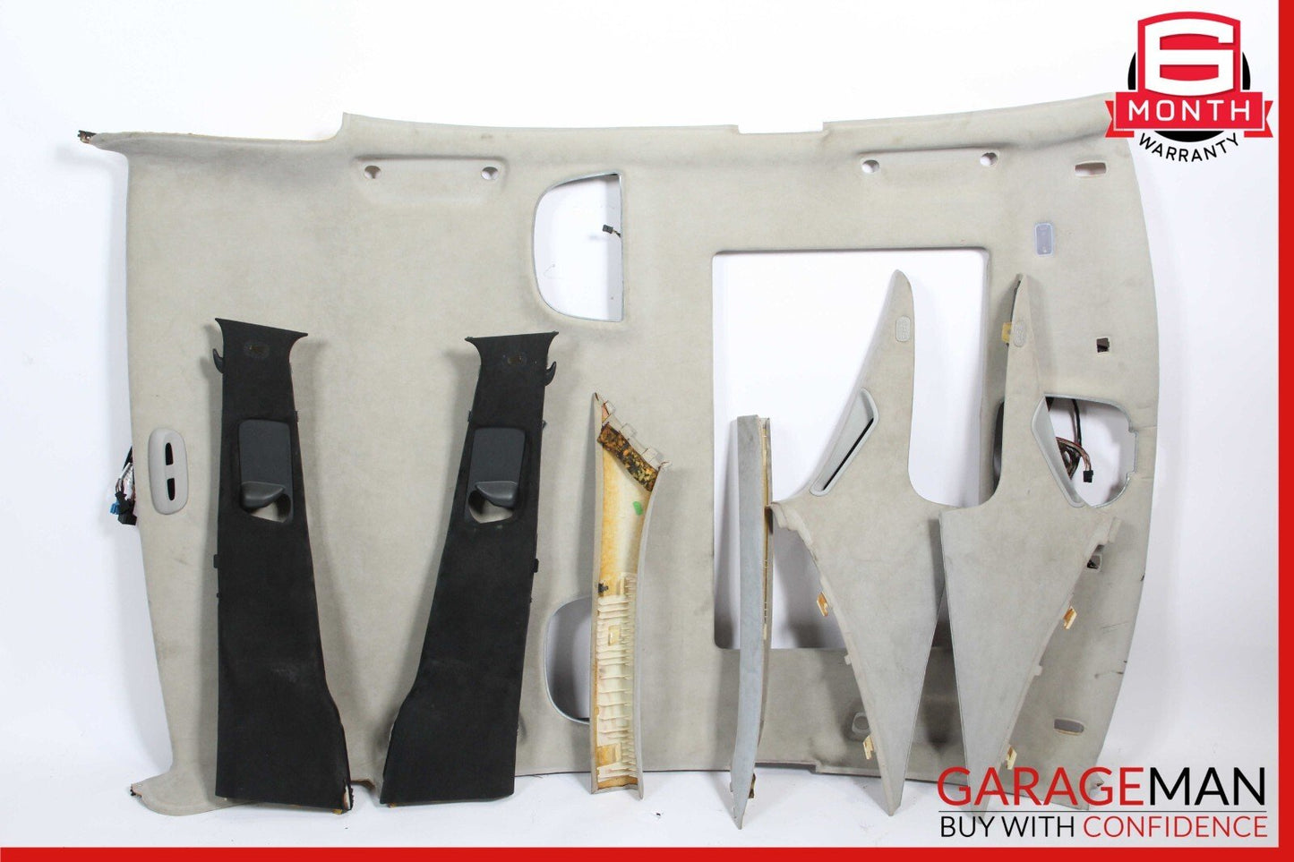 00-06 Mercedes W215 CL500 S600 Interior Headliner C B Pillar Trim Cover Set Grey