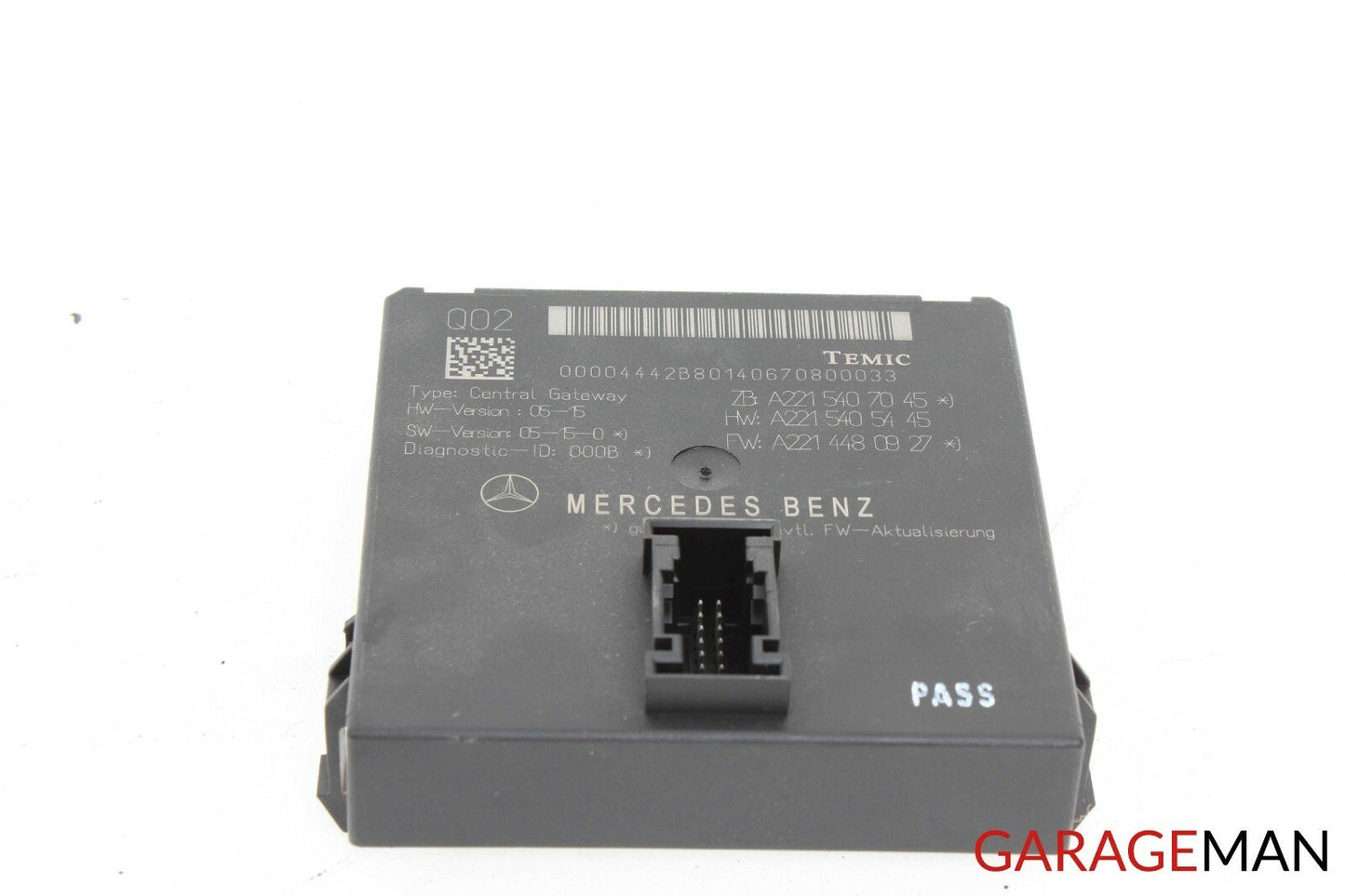 07-13 MERCEDES W221 S550 CL550 CENTRAL GATEWAY CONTROL UNIT MODULE Q02 OEM