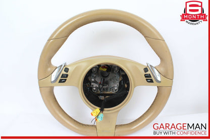 11-14 Porsche Cayenne 958 Multifunction Steering Wheel Assembly Beige OEM