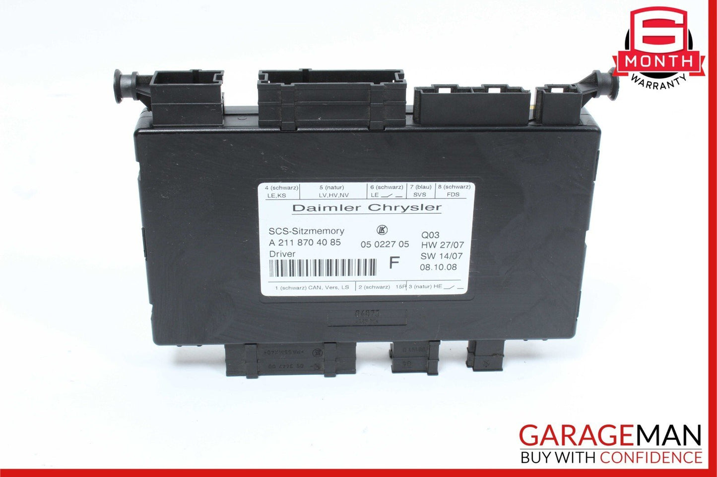 03-12 Mercedes S550 GL350 SLK350 GL550 Seat Control Module Front Left Side OEM