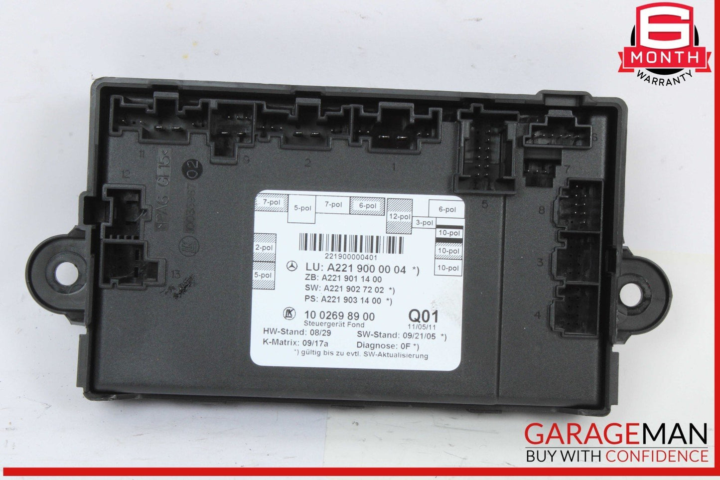 07-13 Mercedes W221 S400 S450 S550 Rear Right or Left Door Control Module Unit