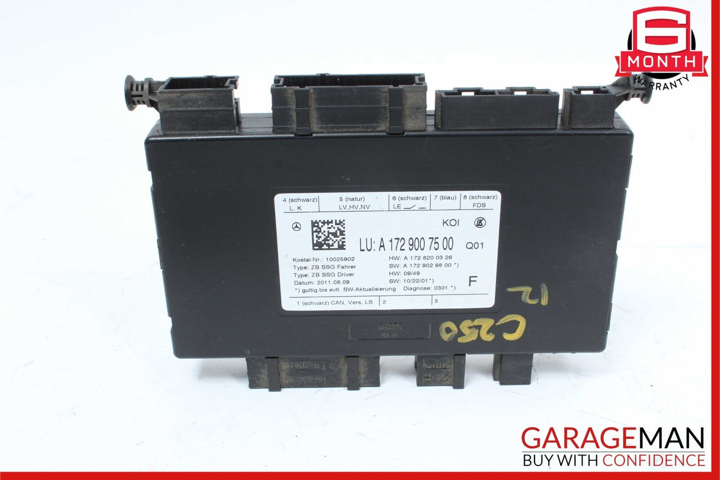 08-18 Mercedes W204 C300 E350 Front Left Side Seat Control Module Unit