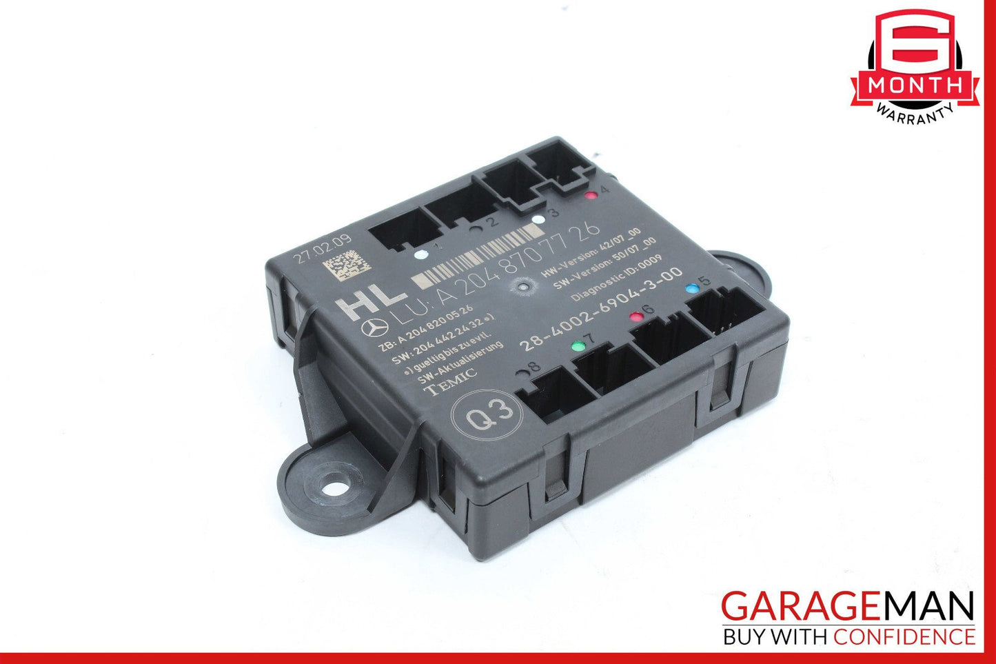 08-14 Mercedes W204 C250 C350 Rear Left Side Door Control Module 2048707726 OEM