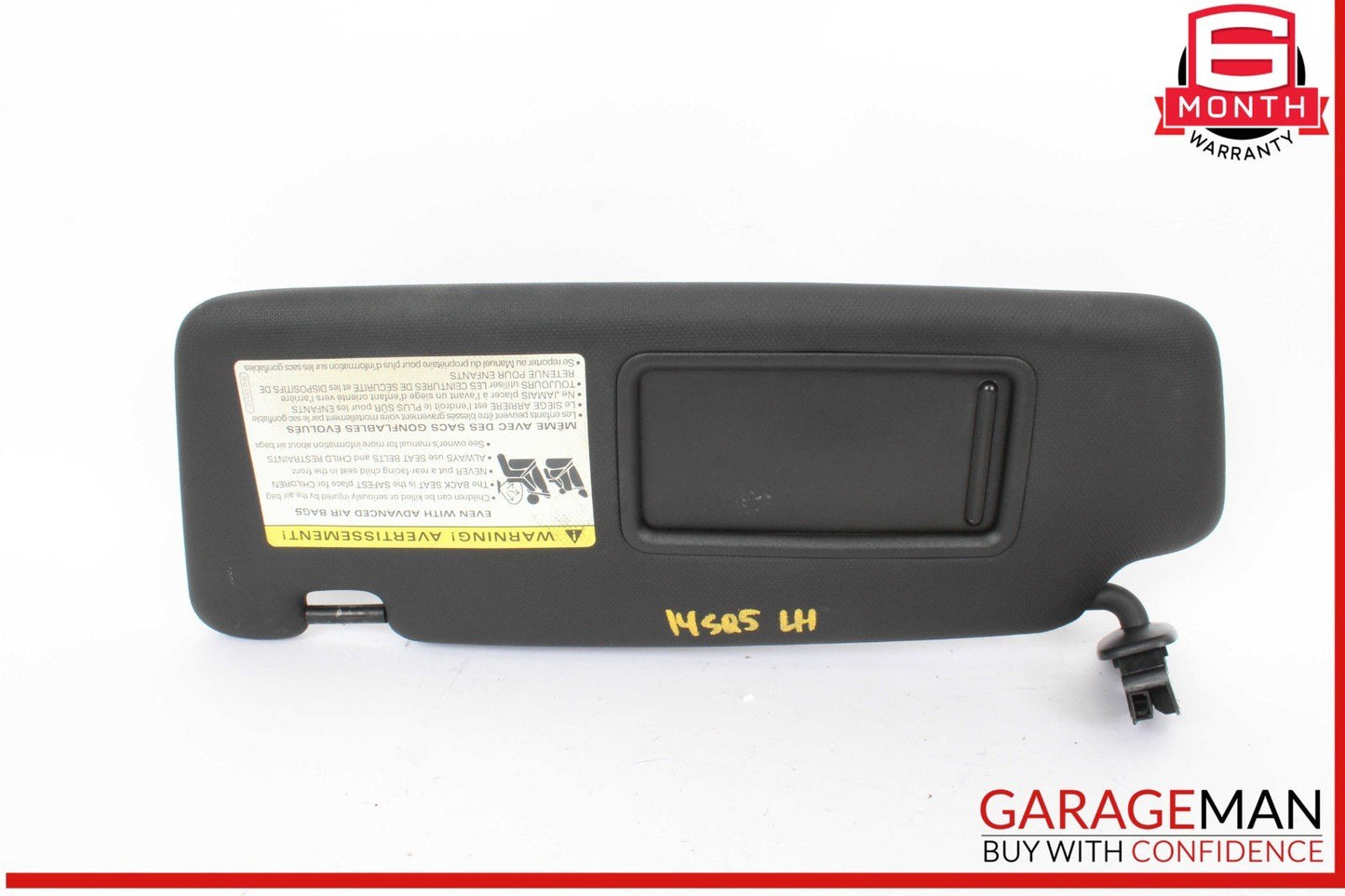 14-17 Audi SQ5 Front Left Driver Side Sun Visor Sunvisor Black 8K0857551 OEM