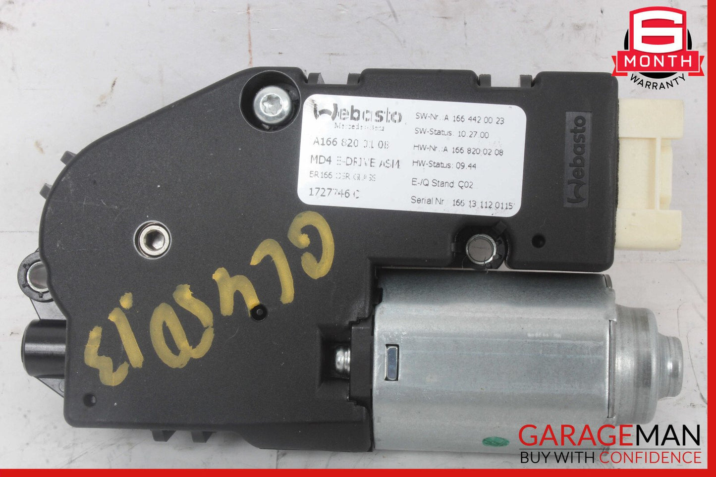 13-16 Mercedes X166 GL450 GL550 Panoramic Sunroof Glass Motor 1668200108 OEM