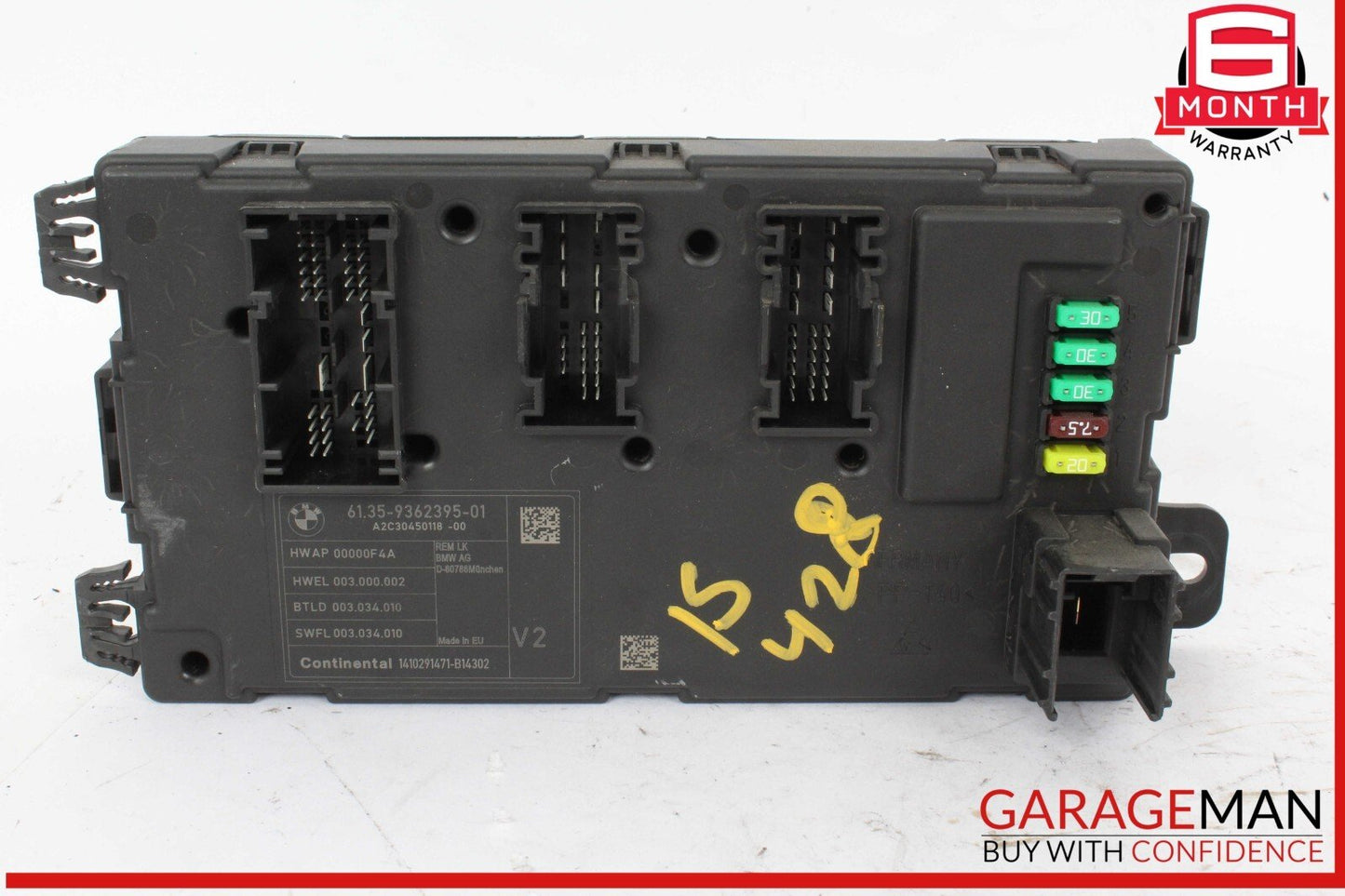 14-16 BMW 428i 435i Rear Electronic Body Fuse Control Module 9362395 OEM