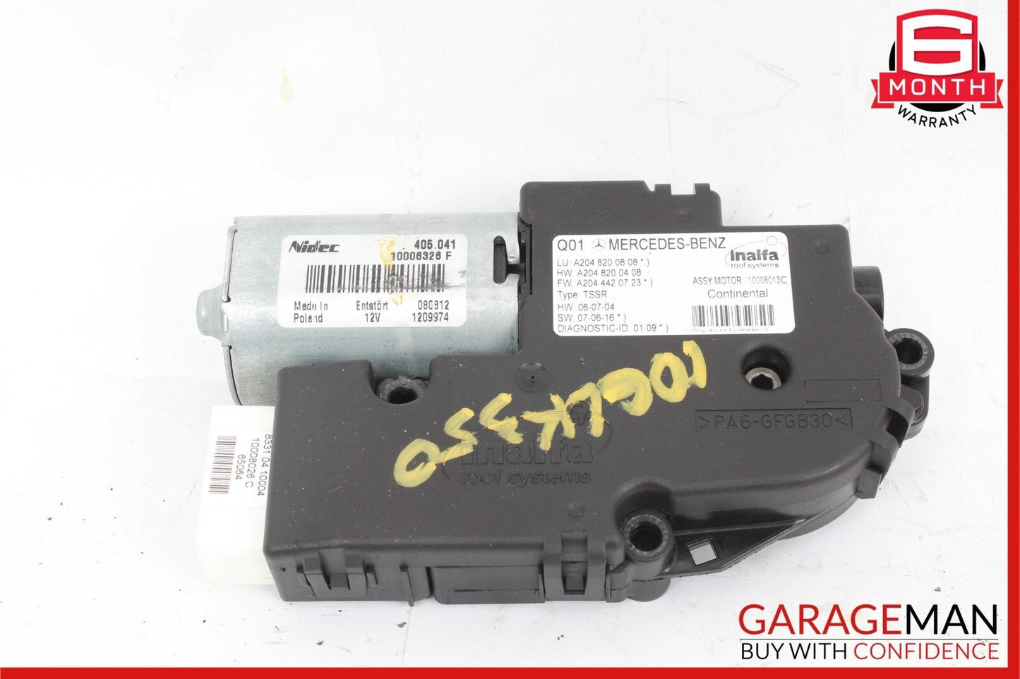 08-15 Mercedes X204 GLK350 C350 Panoramic Sunroof Sun Roof Motor 2048200808 OEM