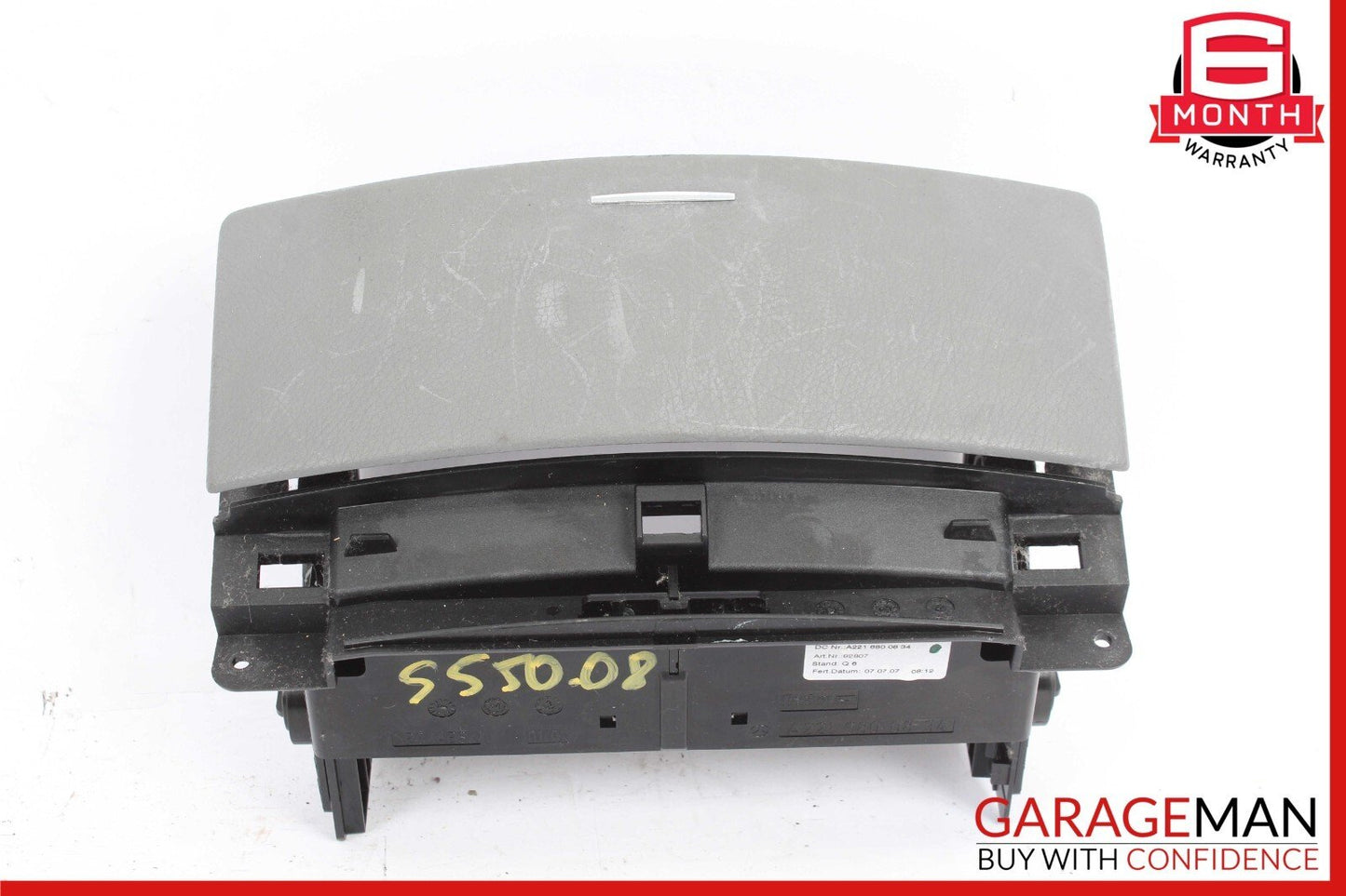 07-13 Mercedes W221 S550 S450 Center Console Dashboard CD Player Cover Gray OEM