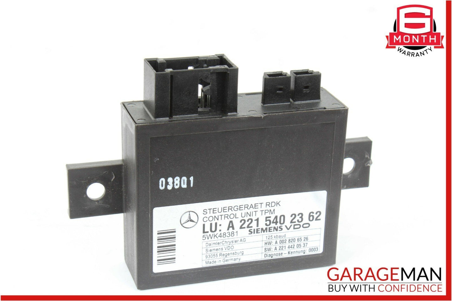 07-13 Mercedes W216 CL500 S600 Tire Pressure Monitor Module Unit 2215402362 OEM