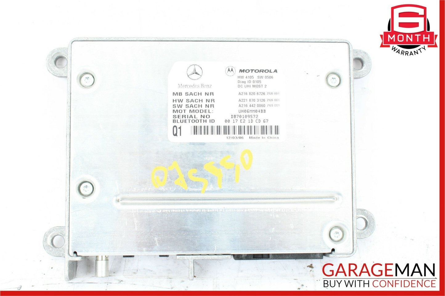 07-09 Mercedes W221 S550 CL600 Bluetooth Mobile Cell Phone Control Module OEM