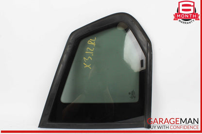 11-17 BMW X3 Rear Left Driver Side Quarter Window Glass OEM