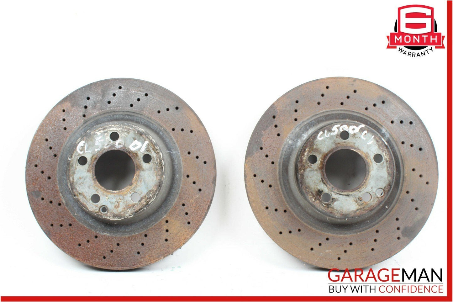 00-06 Mercedes W215 CL600 CL500 CL55 AMG Front Brake Rotor Rotors Set Drilled