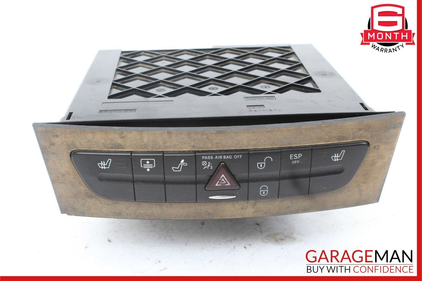 07-09 Mercedes W211 E350 E550 Hazard Light Door Lock Switch Panel Control Wood