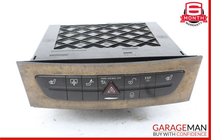 07-09 Mercedes W211 E350 E550 Hazard Light Door Lock Switch Panel Control Wood
