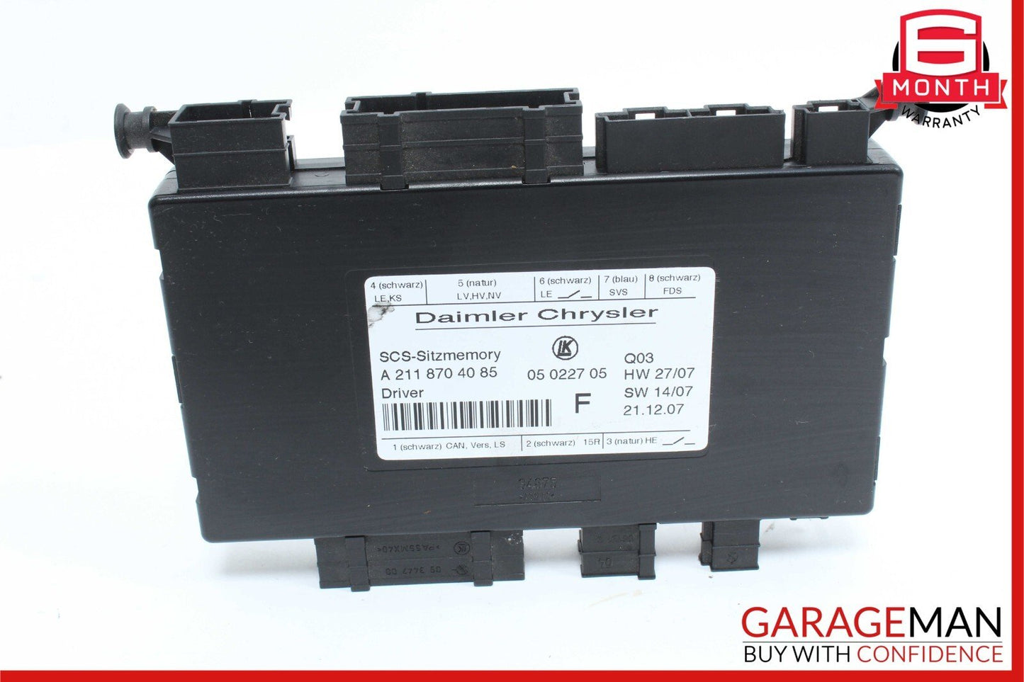 03-12 Mercedes W164 ML350 R350 GL350 Front Left Seat Controller Module Unit