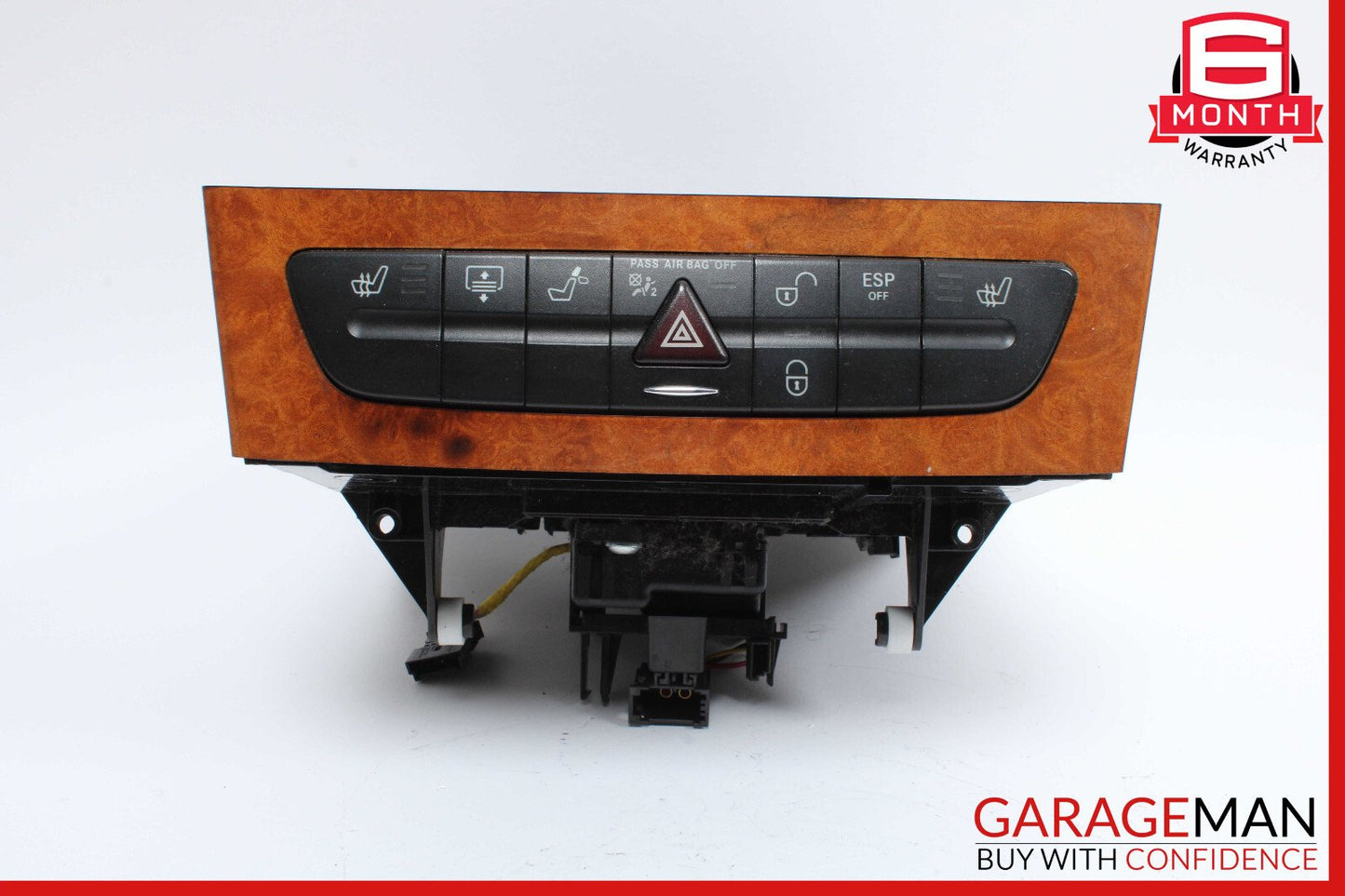 03-09 Mercedes CLS500 CLS63 AMG E320 Hazard Light Switch Control Panel Wood