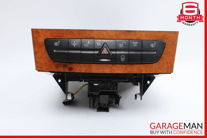 03-09 Mercedes CLS500 CLS63 AMG E320 Hazard Light Switch Control Panel Wood