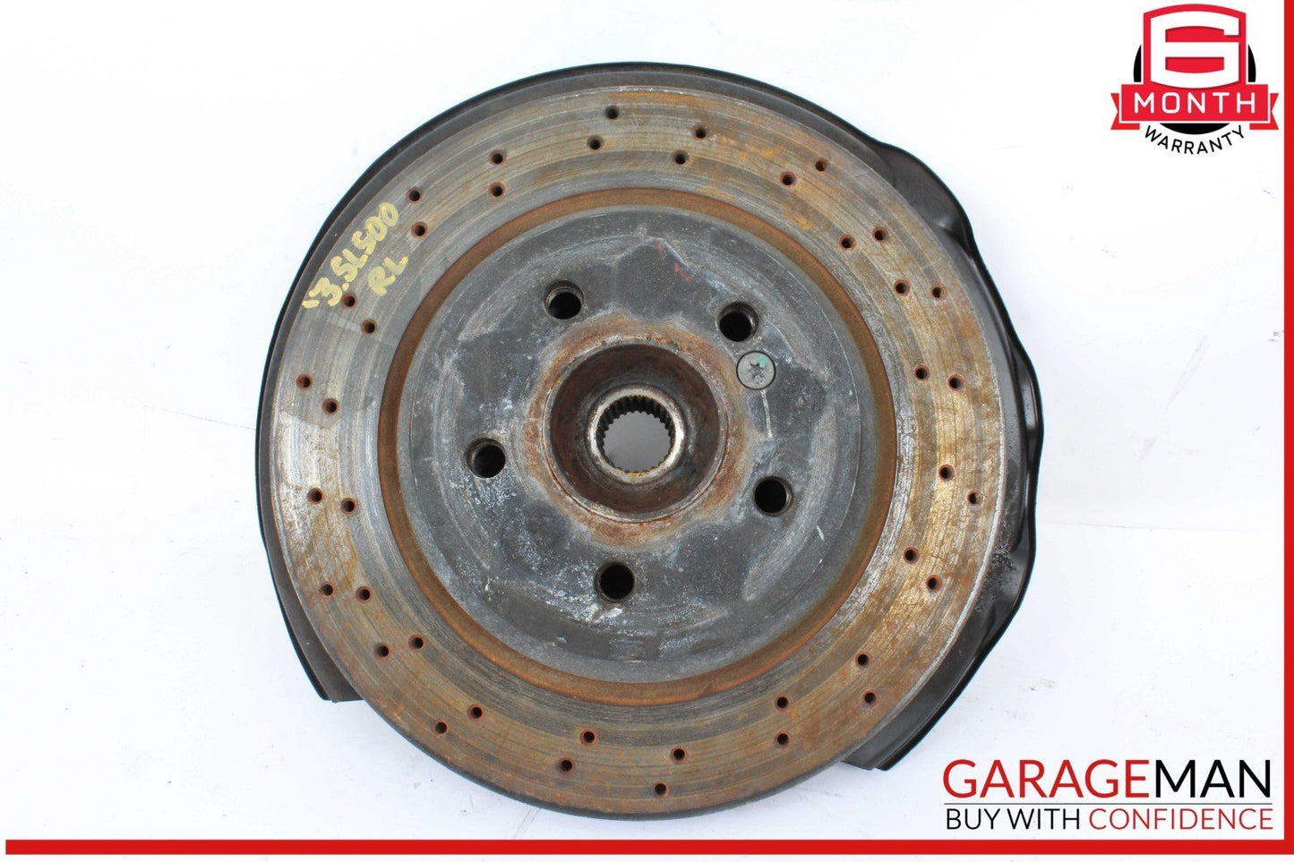 03-12 Mercedes R230 SL500 Rear Left Side Spindle Knuckle Hub w/ Rotor Disc OEM