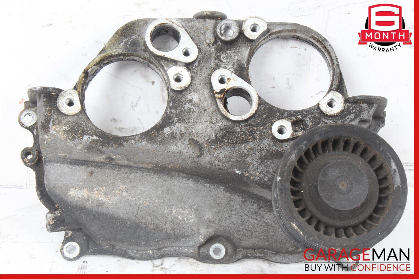 10-18 Jaguar XJ XJL X351 Right Side Engine Timing Cover Panel w/ Pulley OEM