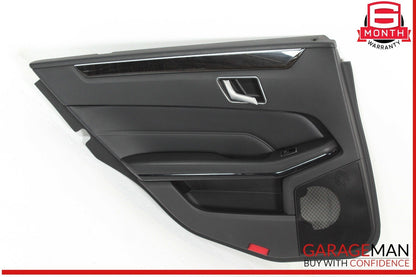 14-16 Mercedes W212 E350 E550 Rear Left Interior Door Panel Leather Black OEM