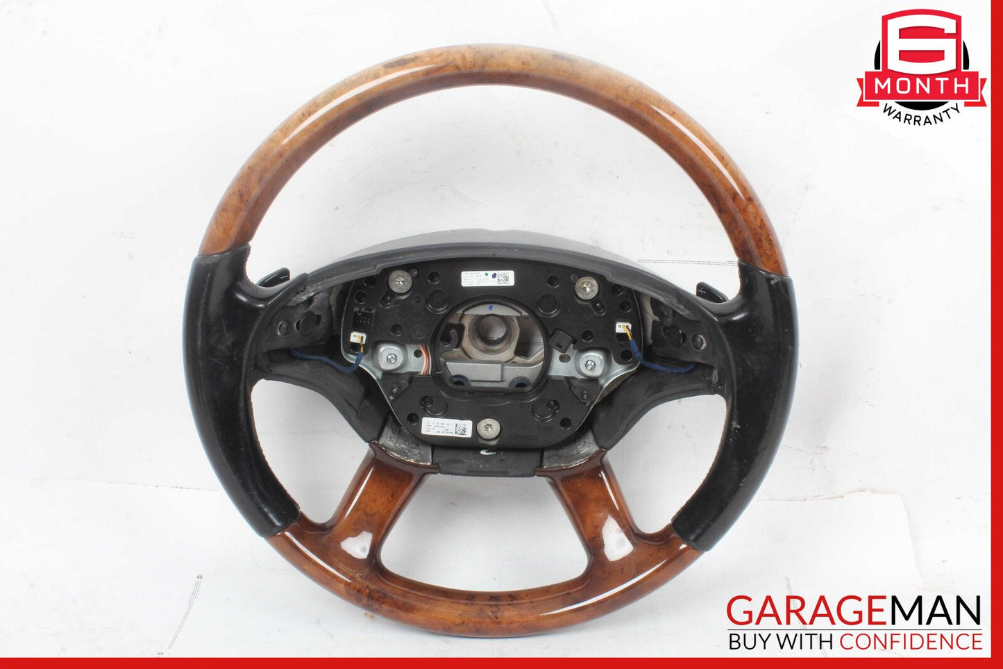 07-10 Mercedes CL550 S550 4 Spoke Steering Wheel Black w/ Paddles Assy Wood