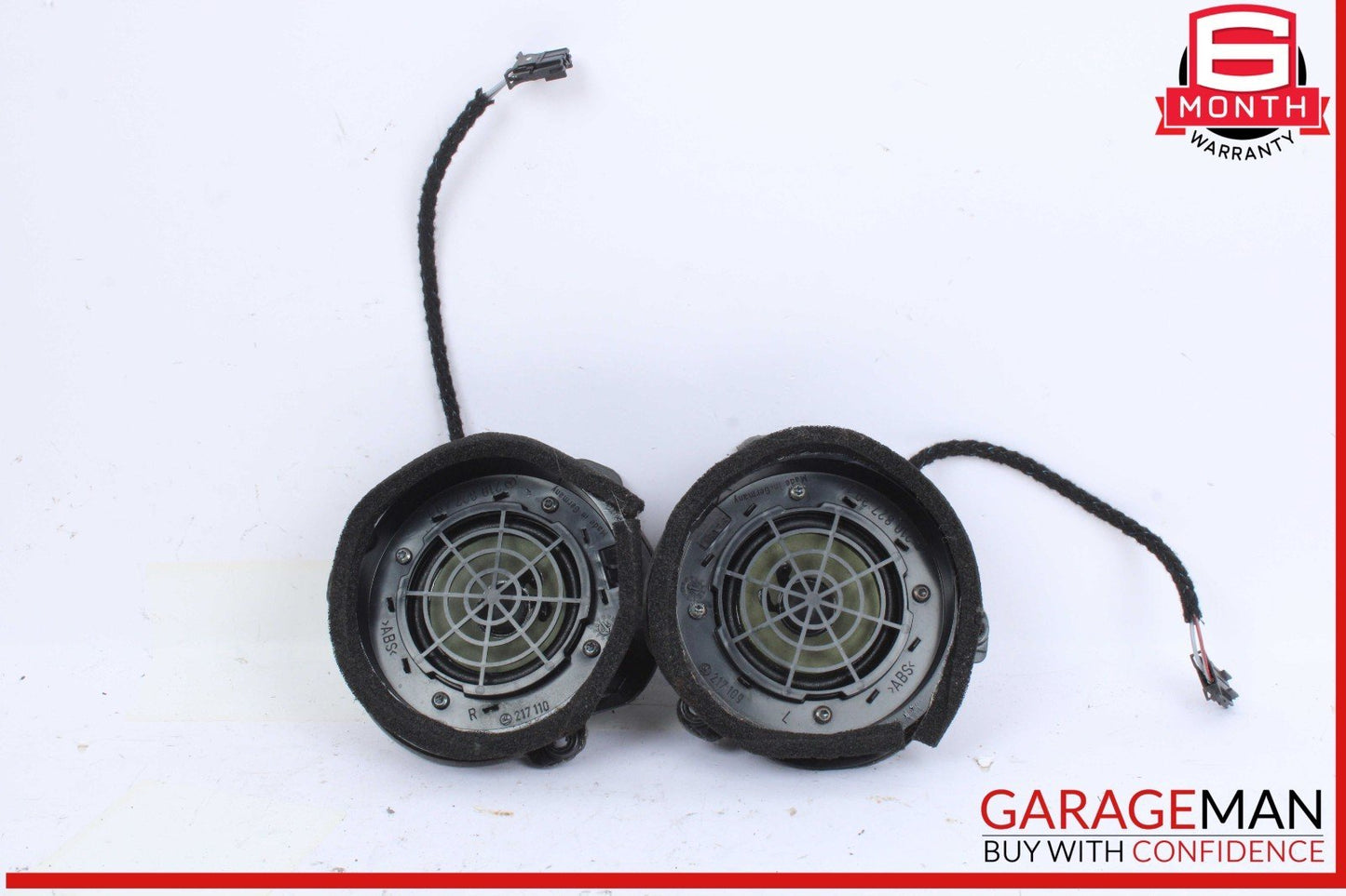 96-03 Mercedes W210 E320 Rear Right & Left Side Door Sound Speakers Set OEM