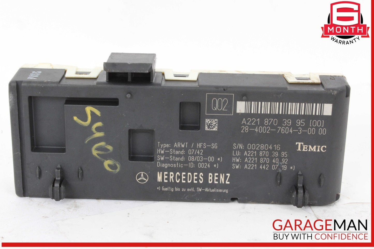 07-14 Mercedes W221 S400 Hybrid Trunk Release Remote Open Close Module Unit OEM