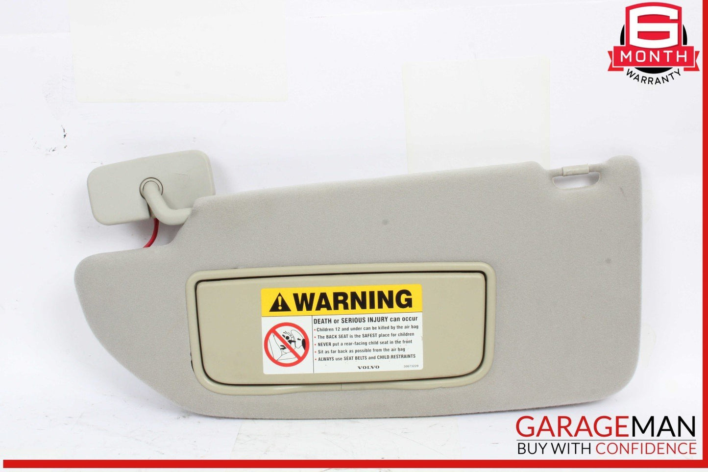 05-09 Volvo S60 Front Left Driver Side Sun Visor Gray OEM