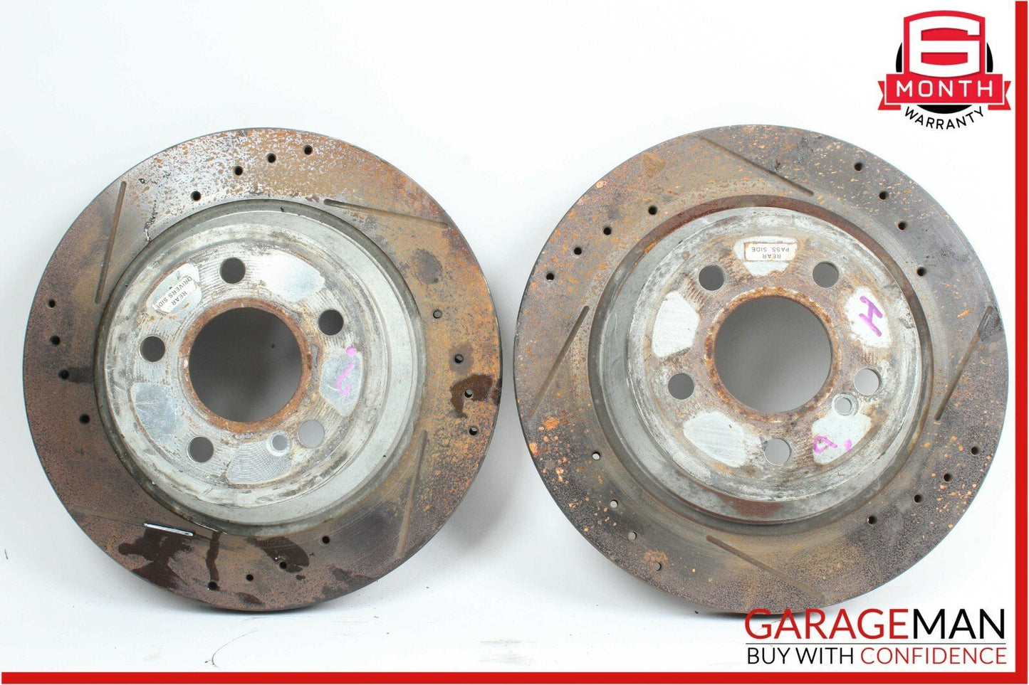06-11 Mercedes W219 CLS500 Rear Right & Left Brake Rotor Disc Set Drilled OEM
