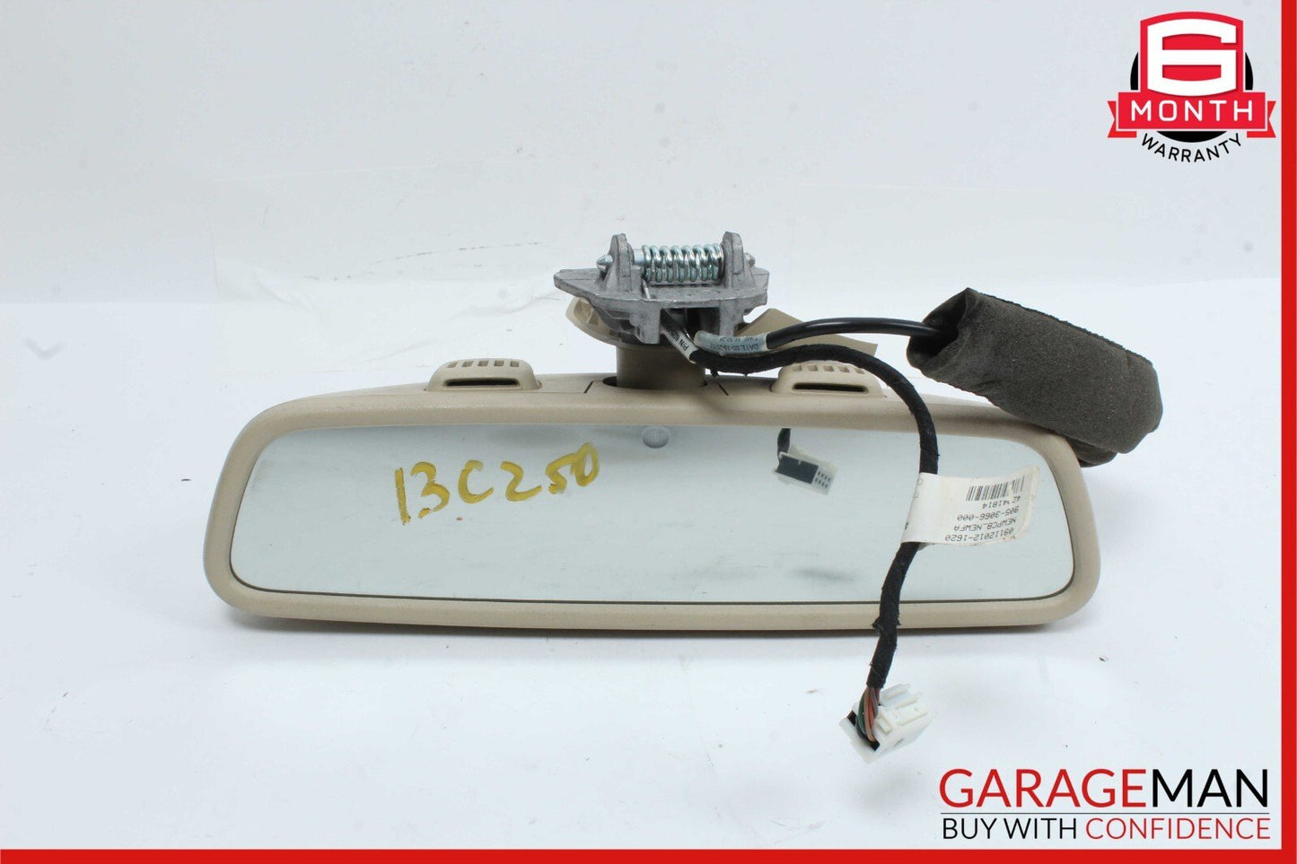 08-15 Mercedes W204 C250 C300 Front Top Upper Rear View Mirror Assembly Beige