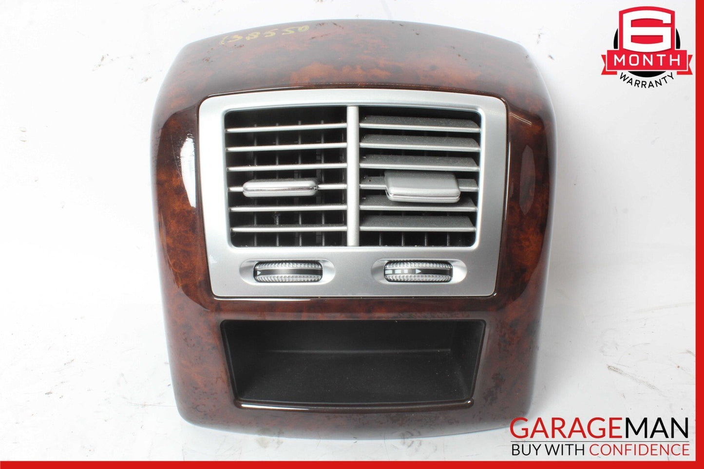 07-13 Mercedes W221 S550 S63 Rear Center Console AC A/C Air Vent Trim Wood