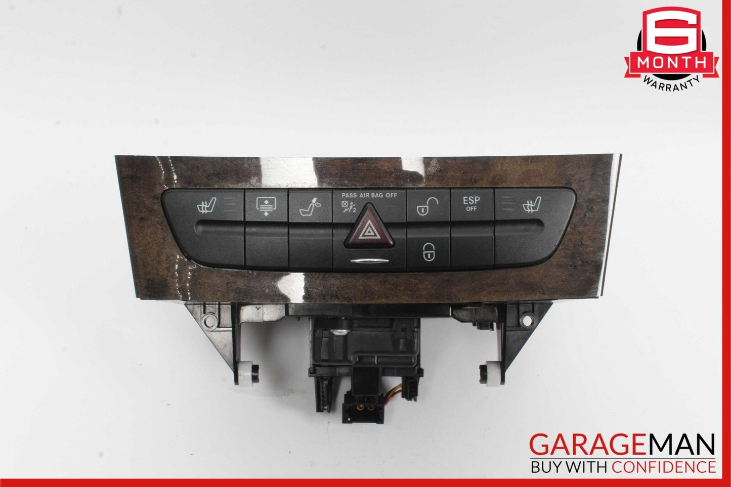 03-09 Mercedes W211 E500 CLS500 Heated Seat Hazard Light Control Switch Wood