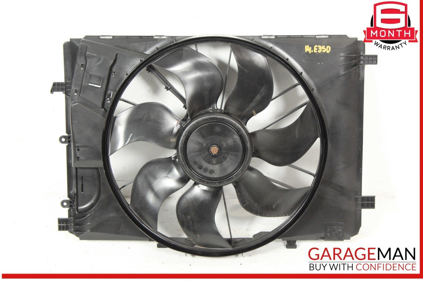 08-18 Mercedes W212 E350 C300 Engine Radiator Cooling Fan Motor Shroud Assy OEM