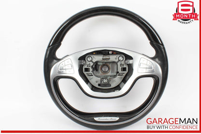 14-17 Mercedes W222 S550 S600 Front Left Driver Side Steering Wheel Black OEM