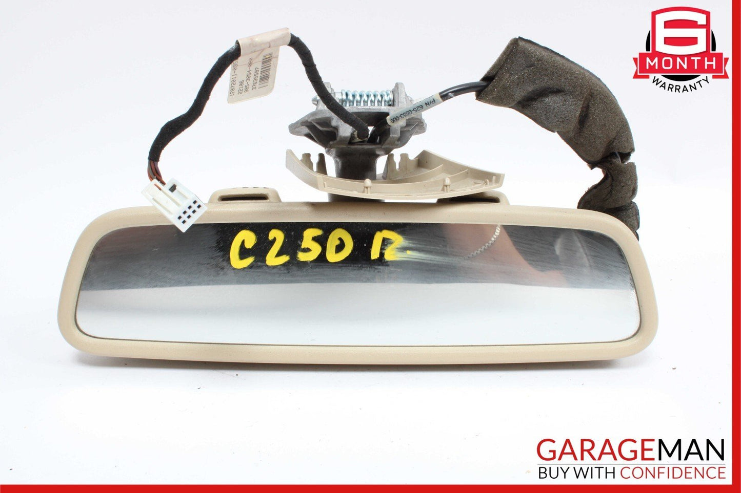 10-16 Mercedes W204 C250 Front Top Upper Rear View Mirror Assembly Beige OEM