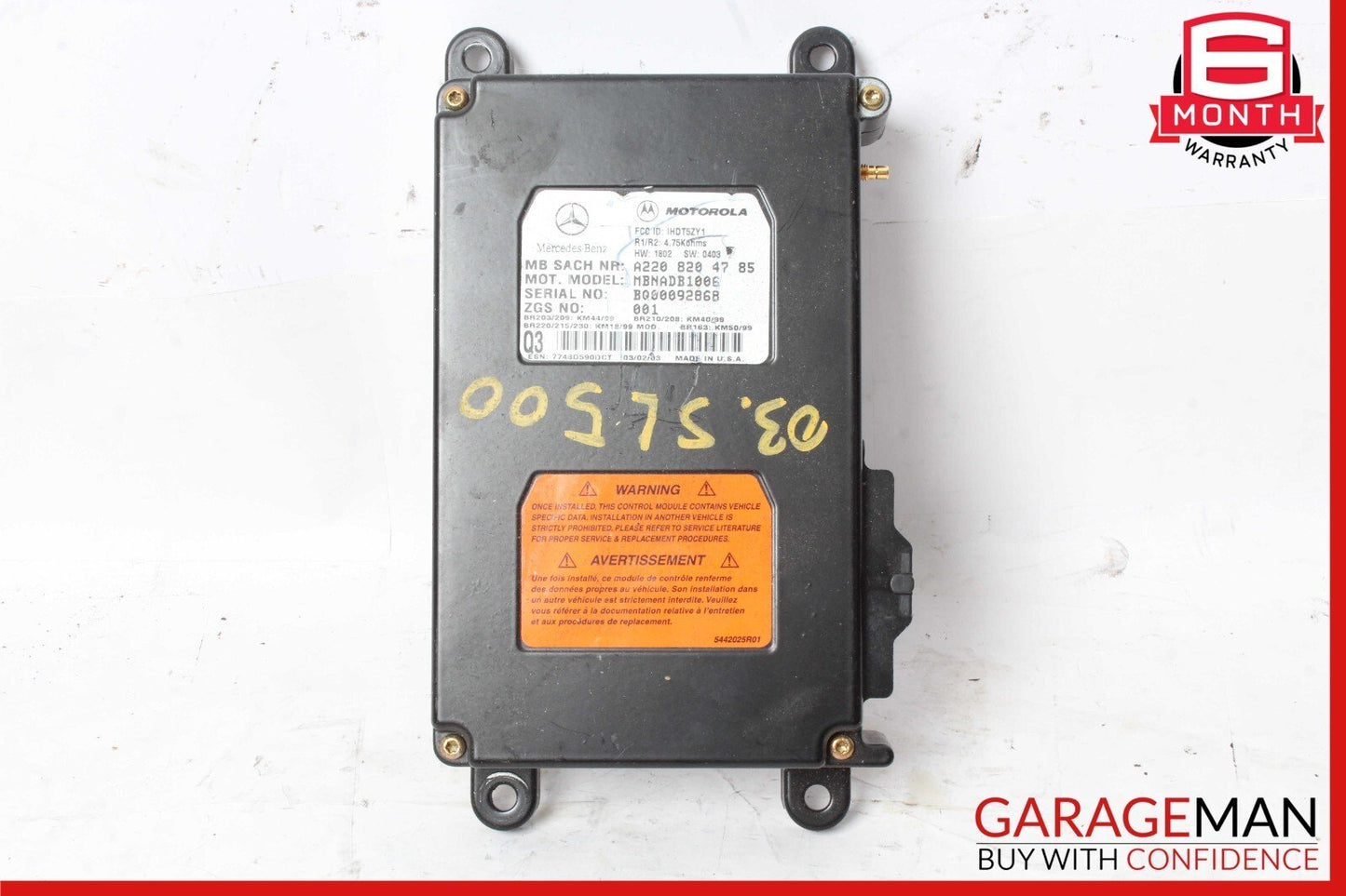 98-12 Mercedes R230 SL500 ML500 Voice Phone Communication Control Module OEM