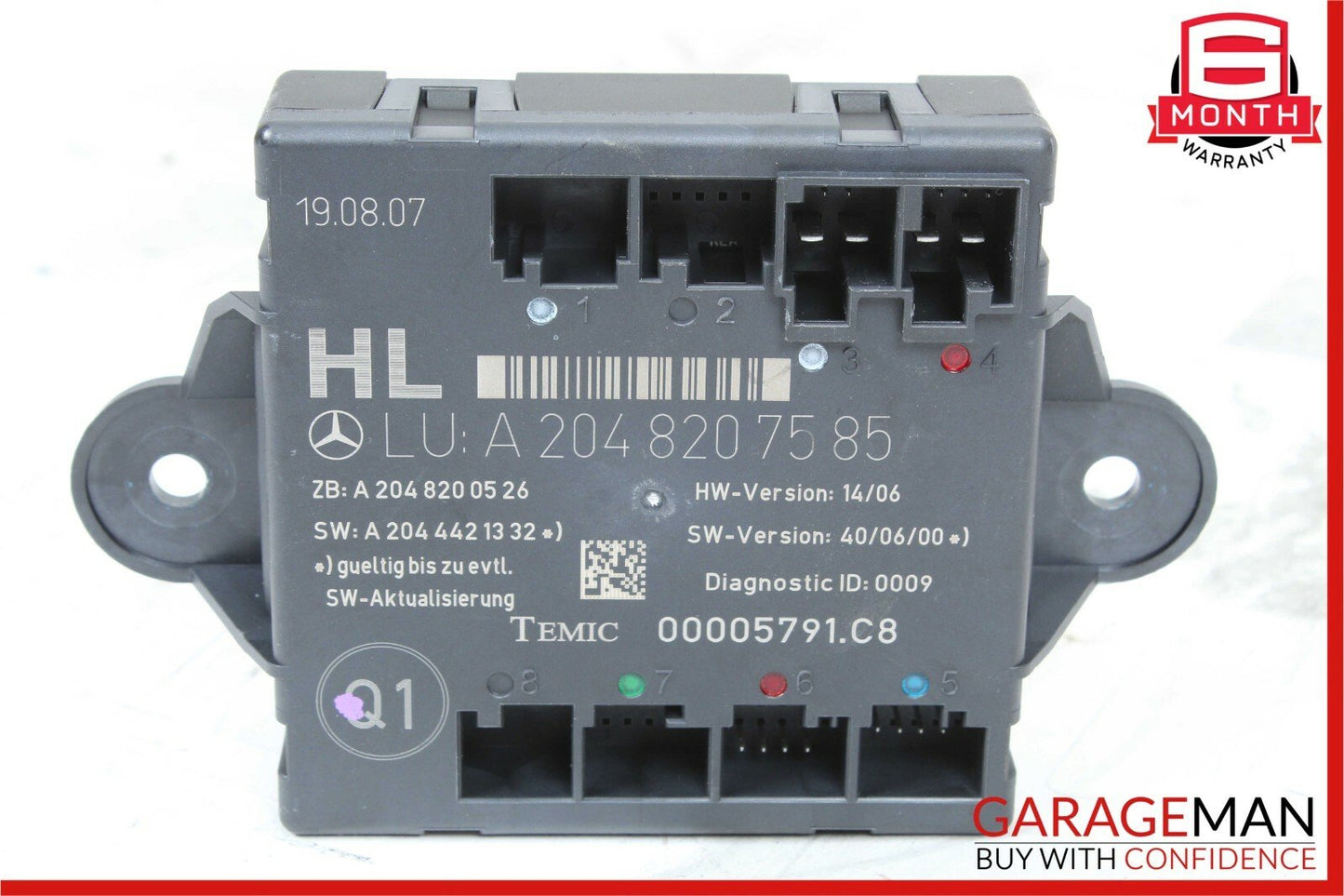 08-14 Mercedes W204 C250 C350 Sedan Rear Left Side Door Control Module Unit