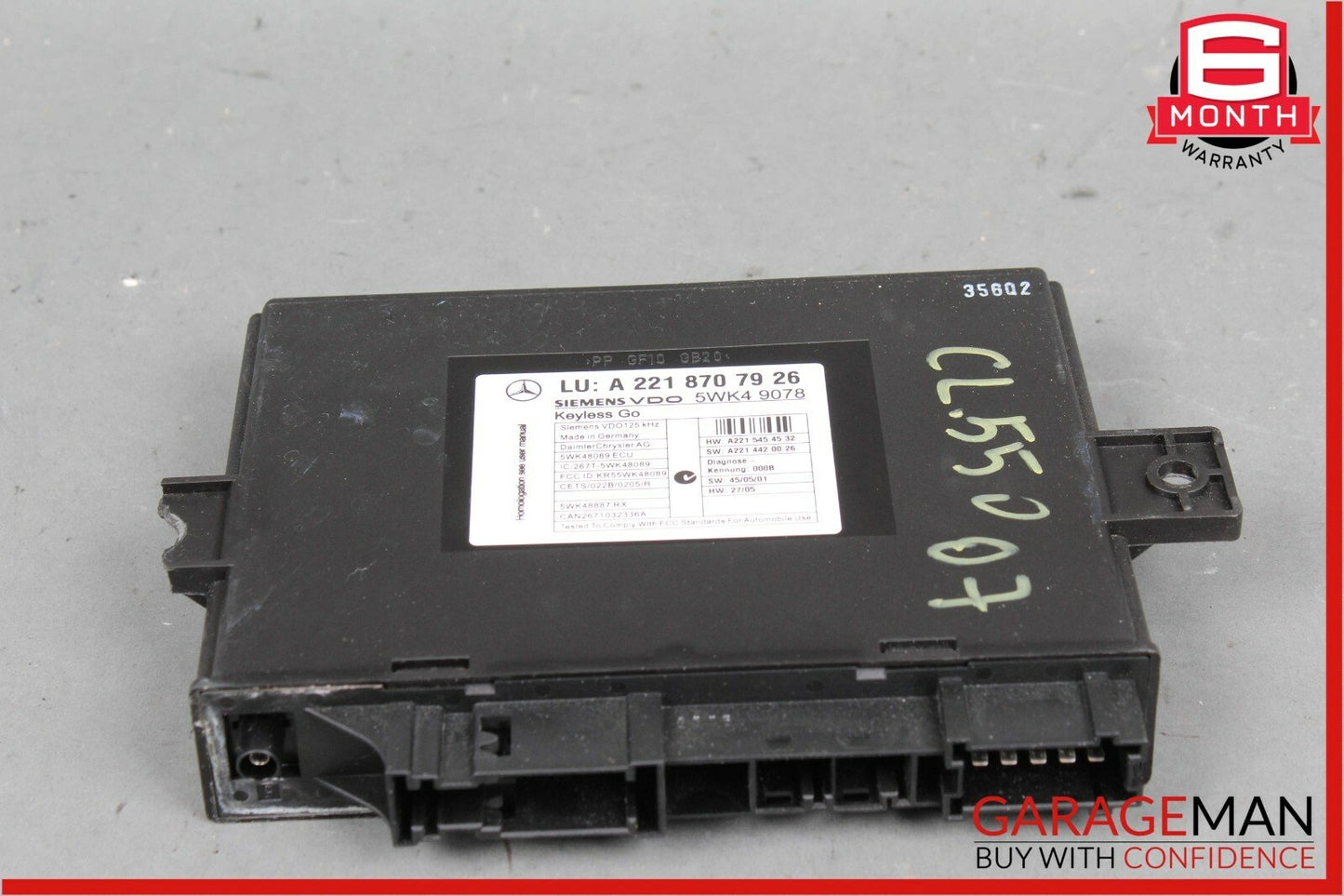 07-14 Mercedes W216 CL550 CL63 AMG S550 Keyless Go Control Module 2218707926 OEM