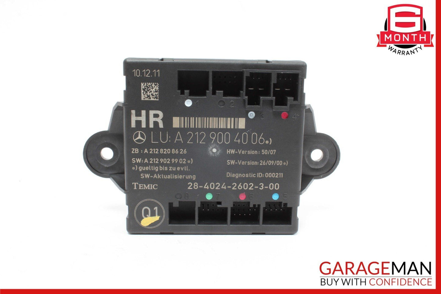 08-18 Mercedes C250 C350 E550 Rear Right Passenger Side Door Control Module Unit