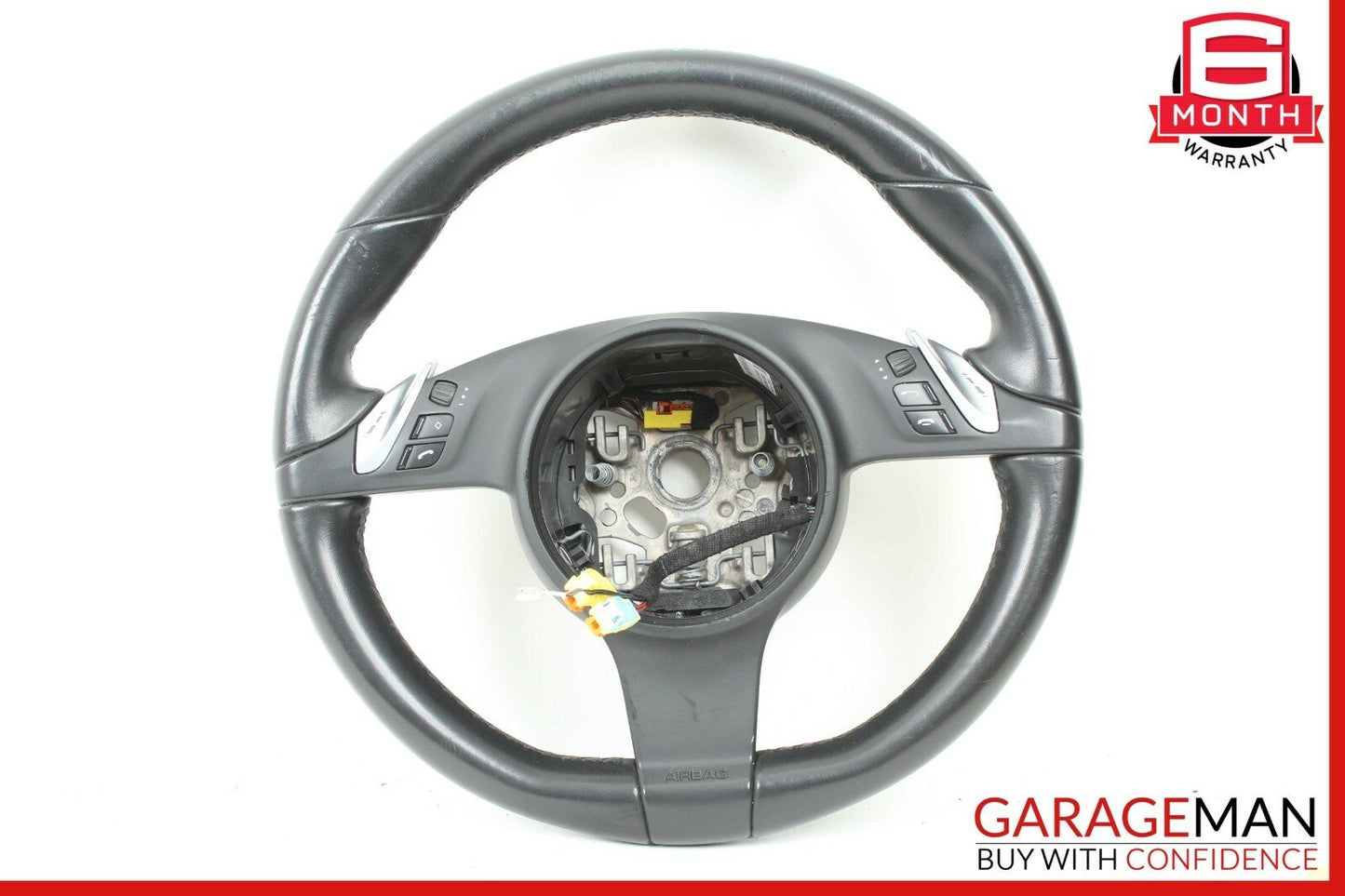 10-15 Porsche Cayenne Panamera Multifunction Steering Wheel Assembly Black OEM