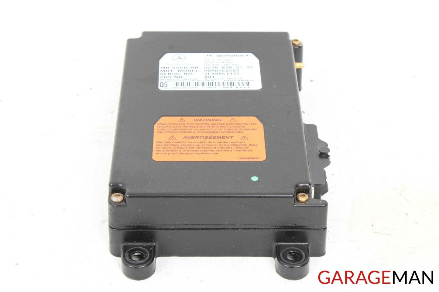 98-05 MERCEDES W163 ML320 ML500 TELEPHONE VOICE CONTROL MODULE 2208202185 Q5 OEM