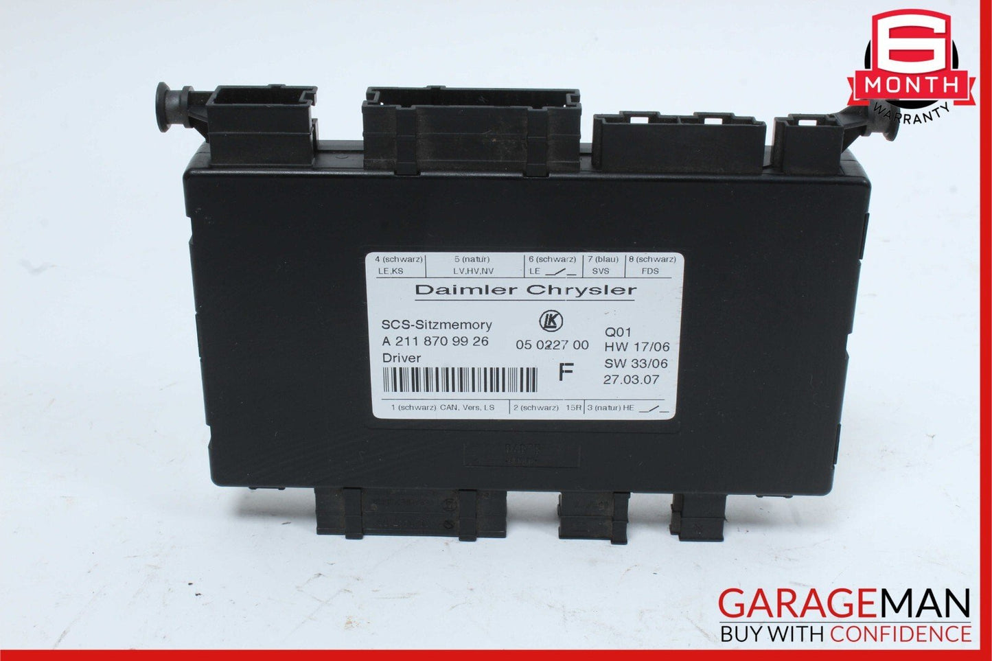 03-12 Mercedes ML500 GL350 E350 SLK350 Front Left Side Seat Control Module Unit