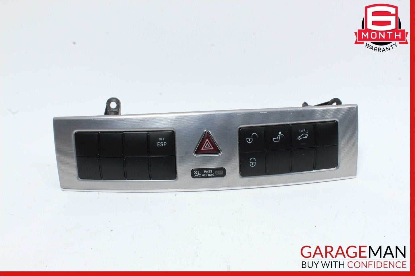 05-07 Mercedes W203 C230 Center Console Dash Lock Switches Panel Hazard Grey OEM