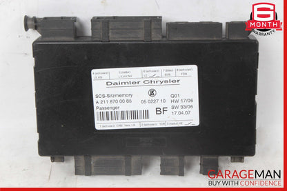 03-12 Mercedes W211 E350 C240 Under Seat Control Module Front Right Side OEM