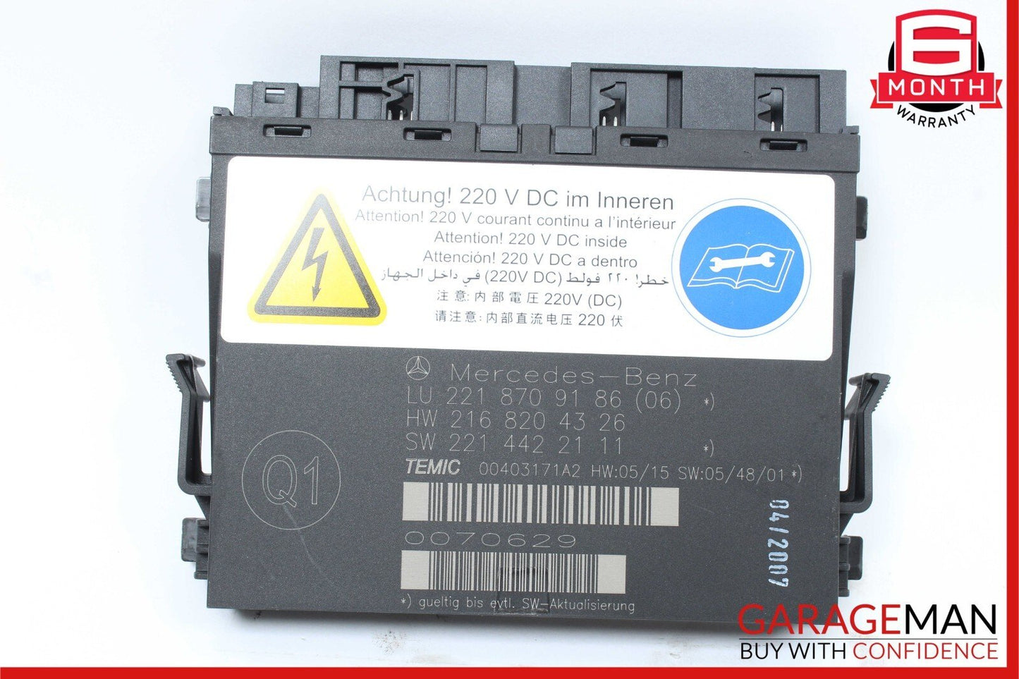 07-10 Mercedes W221 S63 AMG Front Left or Right Seat Contour Control Module OEM