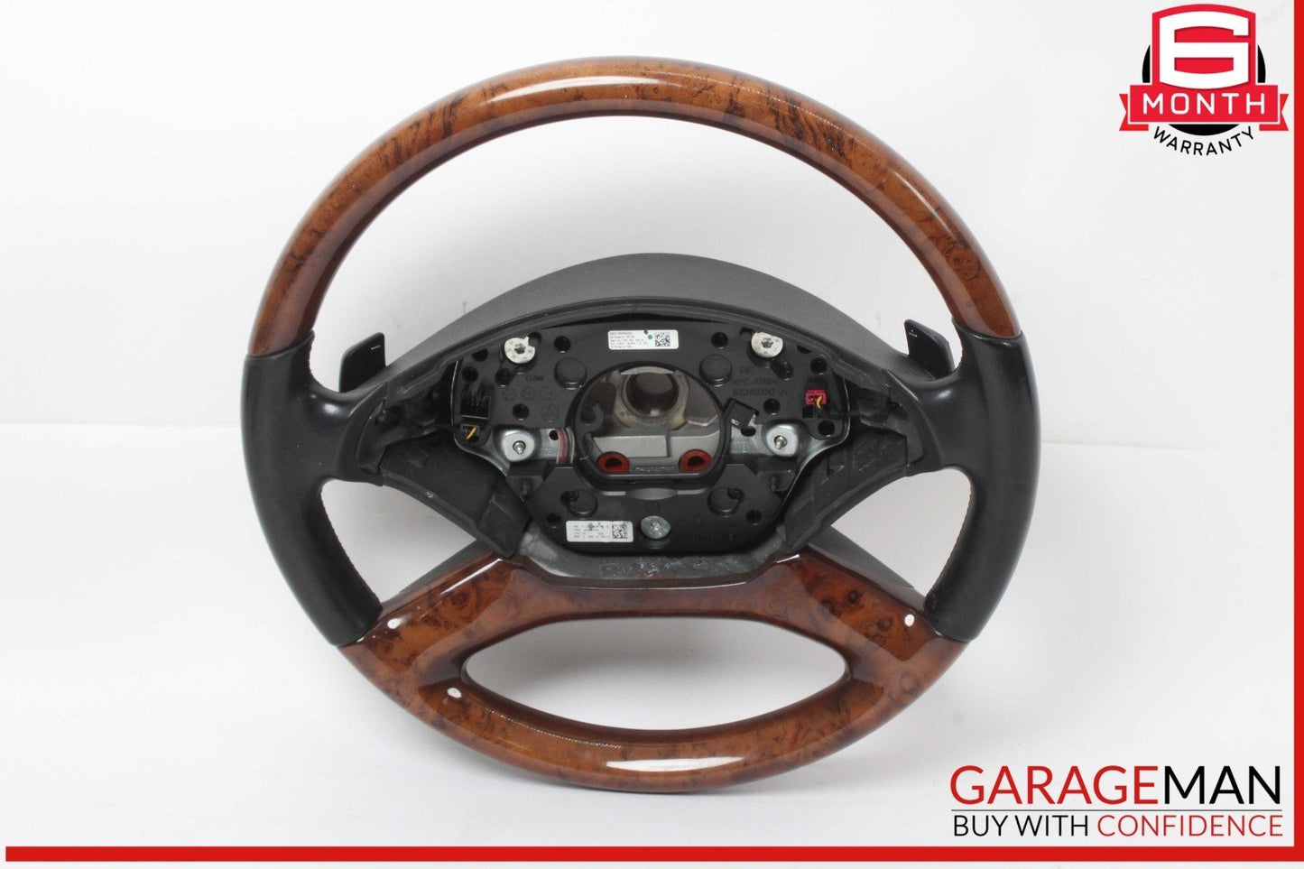 10-14 Mercedes W221 S400 S600 Steering Wheel w/ Paddle Shifters Black Wood OEM